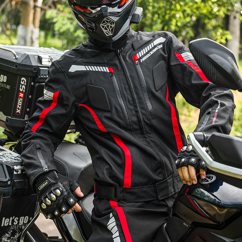 Motorradjacke Mann Wasserdichte Motorrad-Reitjacke Eingebaute – Immagine 4