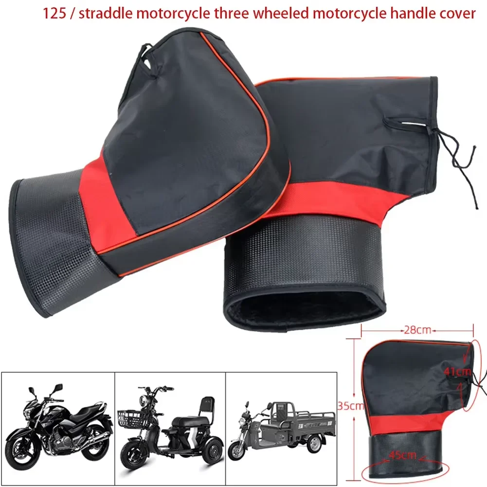 1 Paar Winterwarme Motorradhandschuhe, Lenkerhandschuhe, Schützende – Image 3