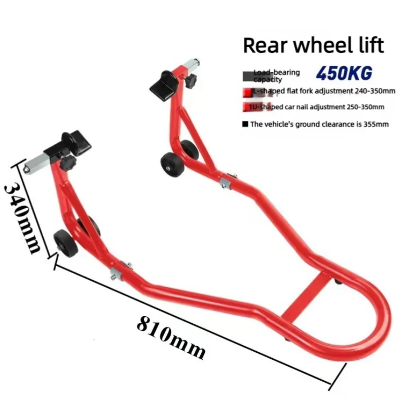 Motorrad Schwarz/Rot Komplettset Hinterrad-Stützständer Radständer – Bild 5