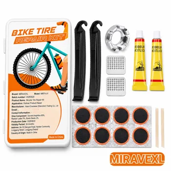 Fahrrad-Reifenreparaturset, Fahrradschlauch-Reparaturset, Metallraspel und Reifenheber, Fahrrad-Patchset