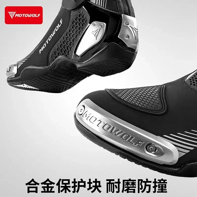 Motowolf Motorrad Reitstiefel Motorrad Wasserdichte Schuhe High-top – Image 5