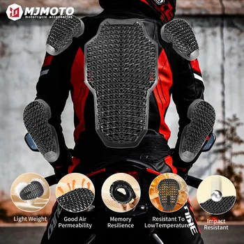 Motorrad CE Level 2 Schutzpolster, Atmungsaktive Stoßfeste Rücken- und Brustschutzpolster für Motorradjacken
