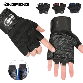 Trainingshandschuhe für Männer und Frauen, Halbfinger-Handschuh mit Handgelenkbandage für Sport, Gewichtheben