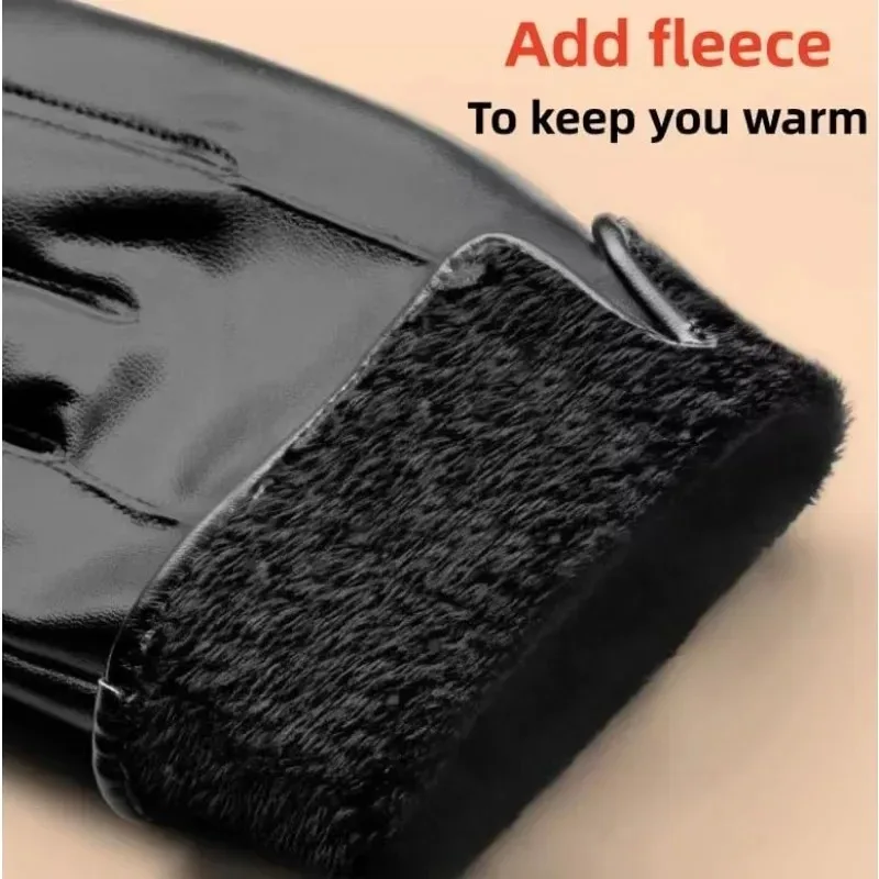 Winterhandschuhe für Herren, echtes Leder, warm, plus Samt – Bild 6