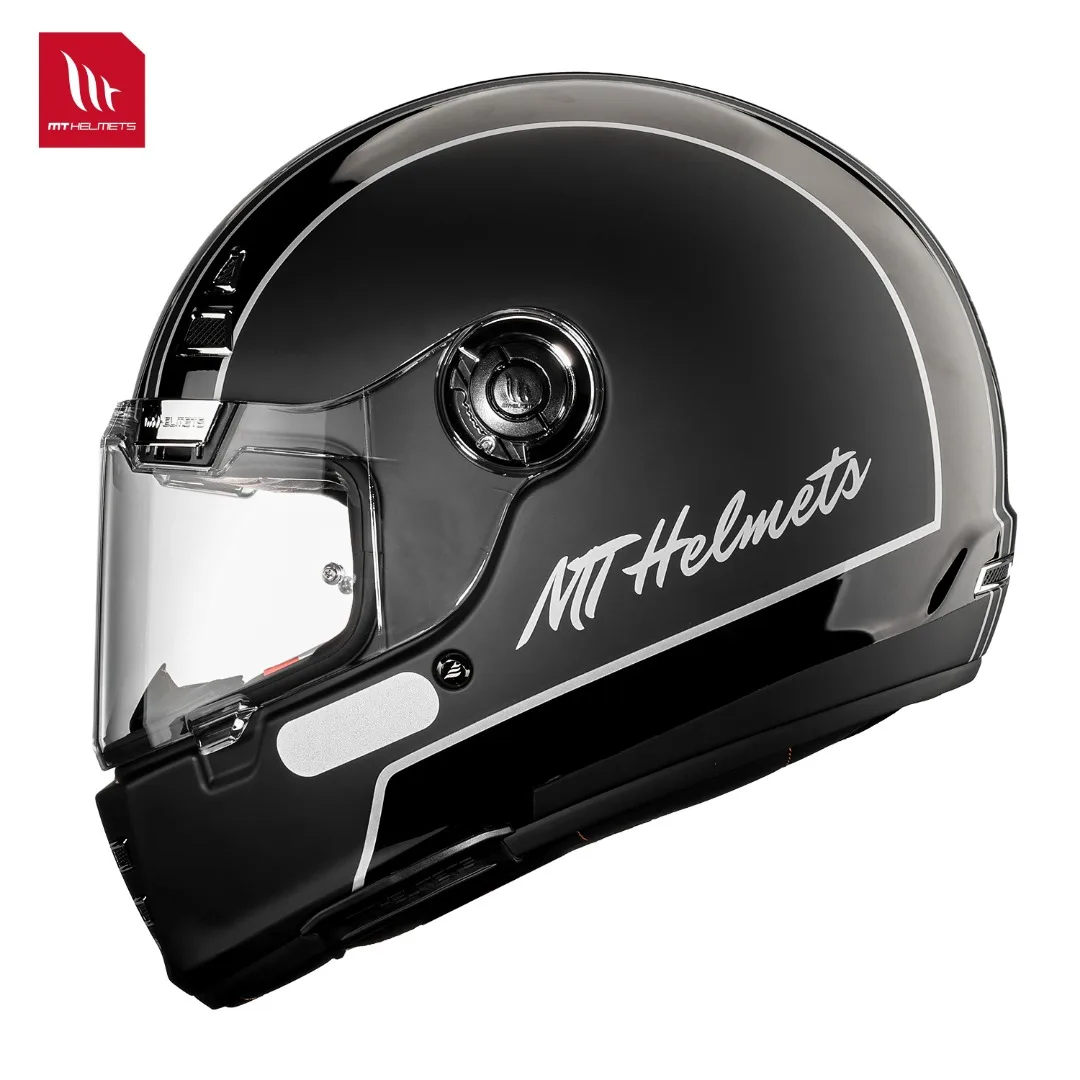 MT Jarama Retro Motorradhelm DOT ECE-Zertifizierung Full Face Racing – Bild 5