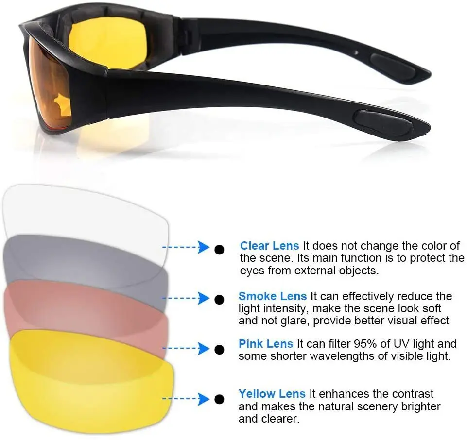 Winddicht Radfahren Sonnenbrille Motorrad UV400 Brille Männer Motor – Immagine 5