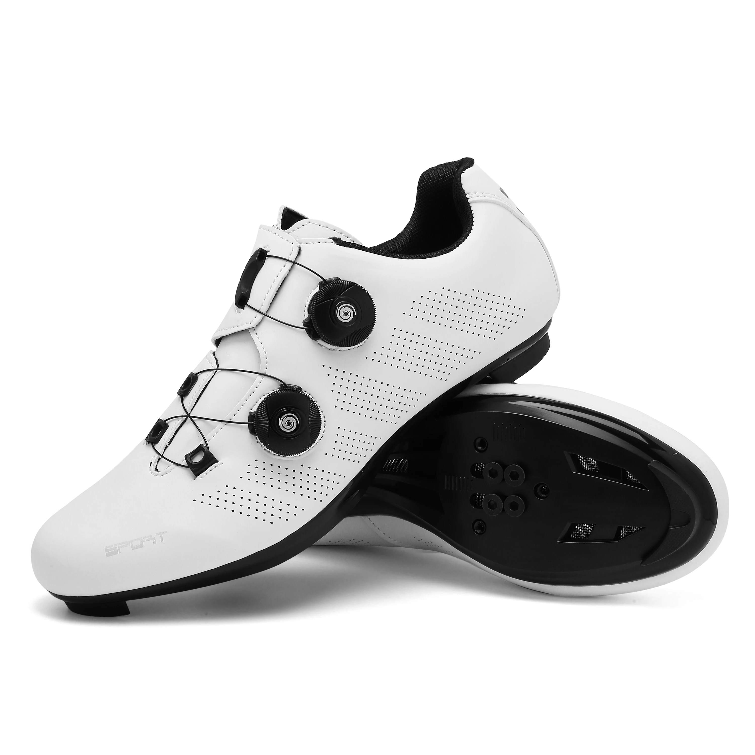 MTB-Fahrradschuhe für Herren, 209, weiß, professionelles Rennrad, SPD – Immagine 3