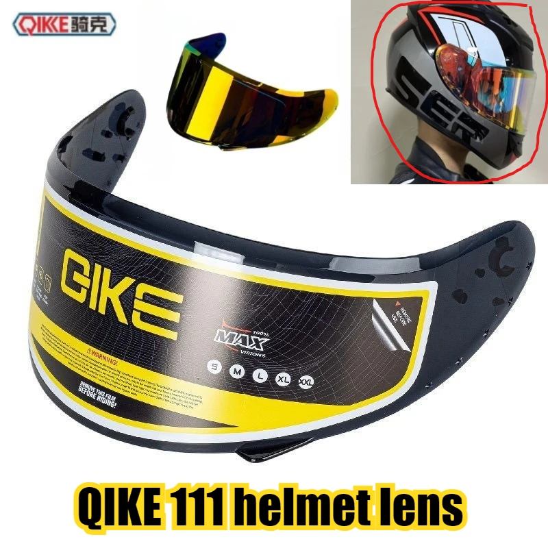 Motorradhelm-Objektivvisier für QIKE 111, Motorradhelm, Anti-UV-Windschutz, Motorrad-Cascos, Ersatzzubehör