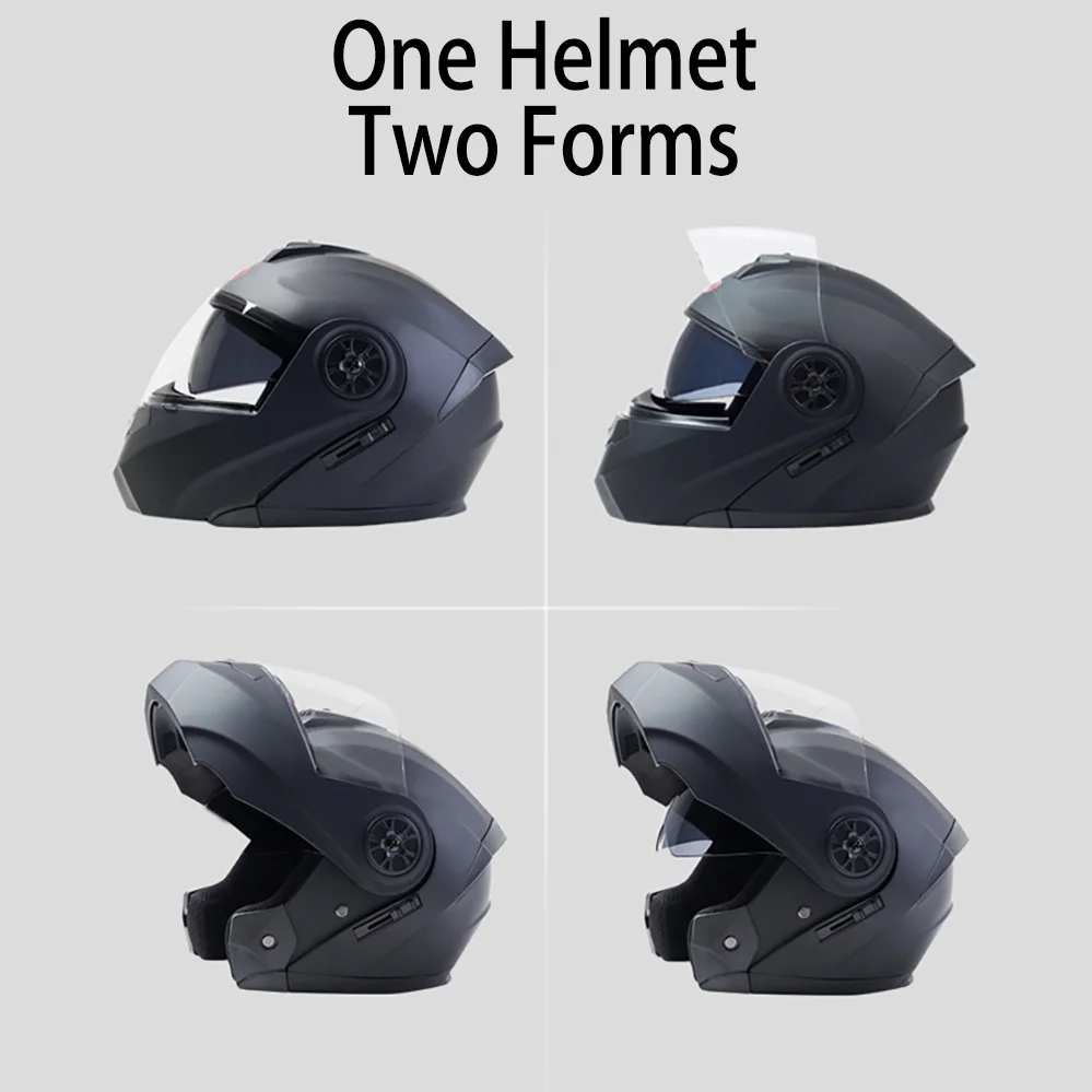 Modularer Doppellinsen-Motorradhelm, Flip-Gesichtssicherheit, Capacete – Bild 5