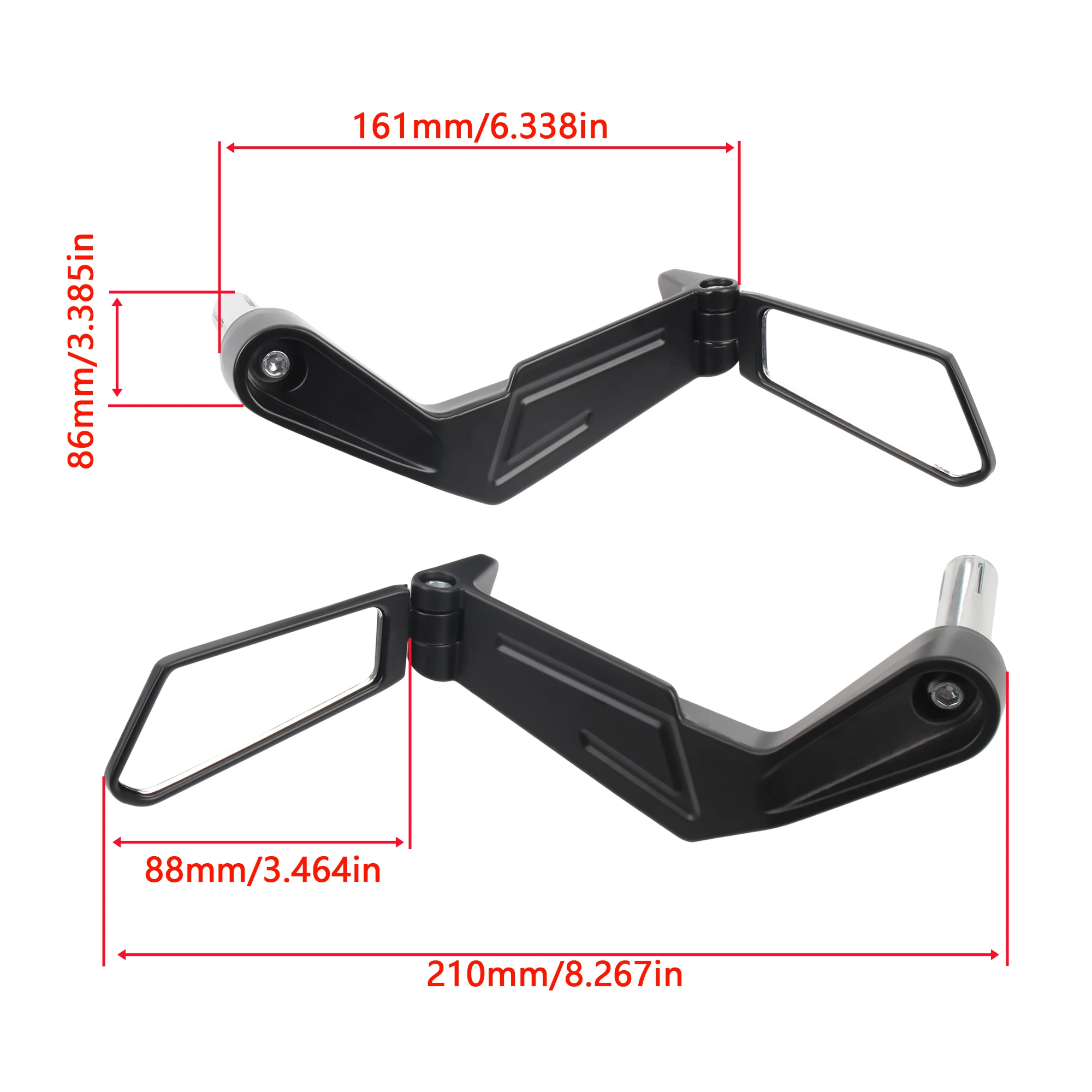 7/8 Zoll (22 mm) Universal Motorrad-Rückspiegel, Seiten-Spiegel – Bild 6