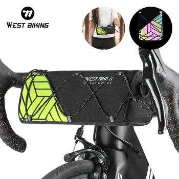 WEST BIKING Fahrrad-Lenkertasche, helle, bunte, reflektierende Fahrradtasche mit Kordelzug, Schultergurte