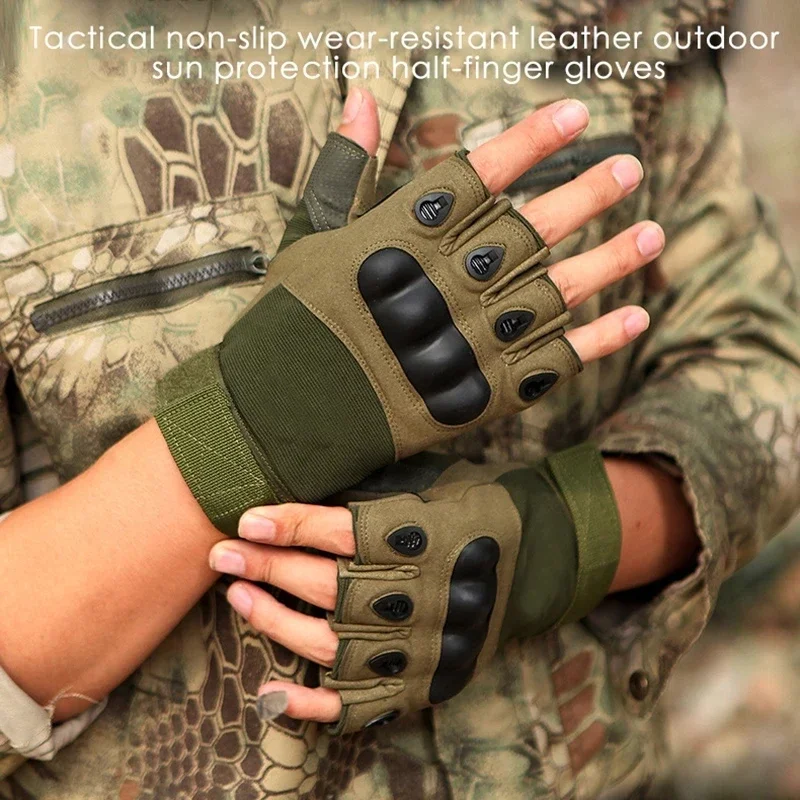 Halbfinger-Fahrradhandschuhe für Herren, Outdoor-Sport, Motorrad – Bild 3