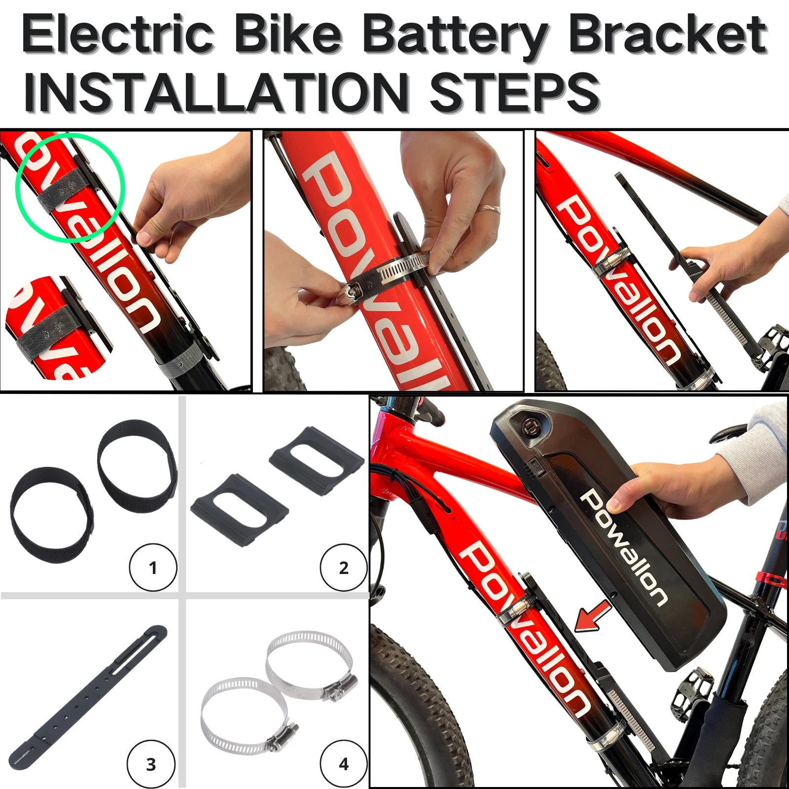 Aluminiumlegierung E-Bike Akku-Halterung für Hailong Polly Shark – Bild 3