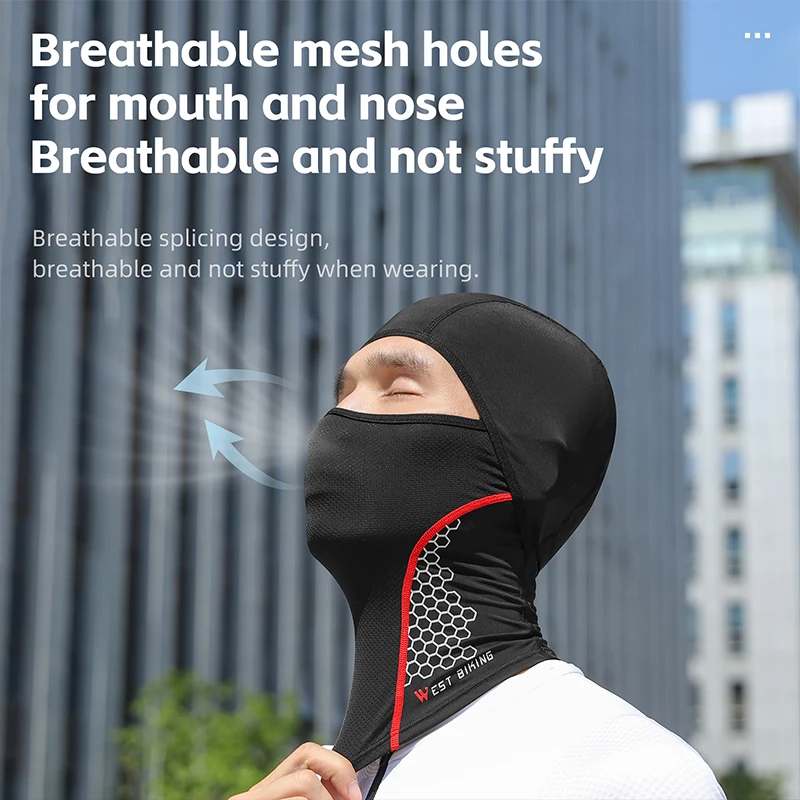 WEST BIKING Sommer Sturmhaube Eisseide Atmungsaktive Vollgesichtsmaske – Image 4