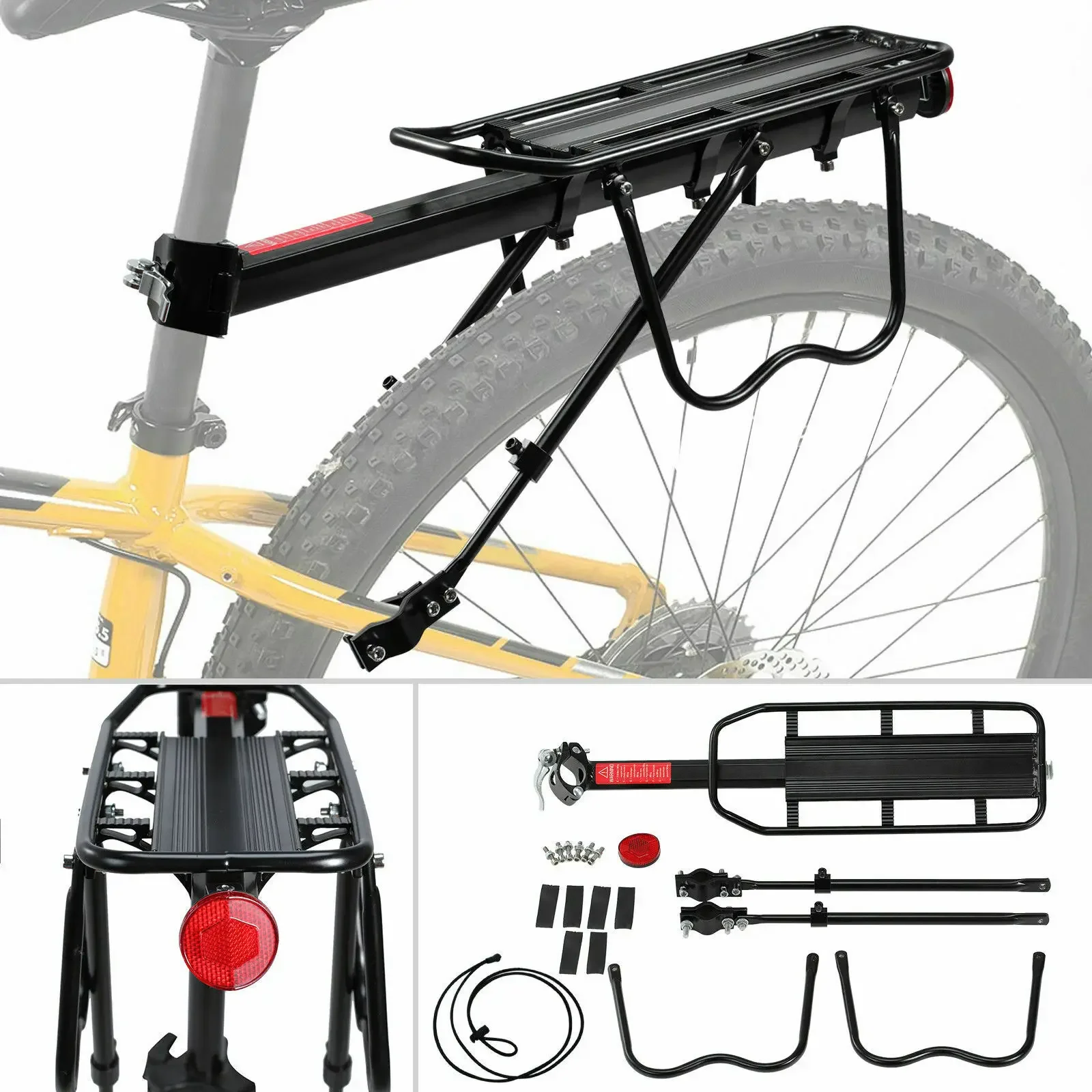 Outdoor MTB-Ausrüstung Fahrrad-Gepäckträger für Rennräder, Aluminium-Heckträger, Rücksitzablage