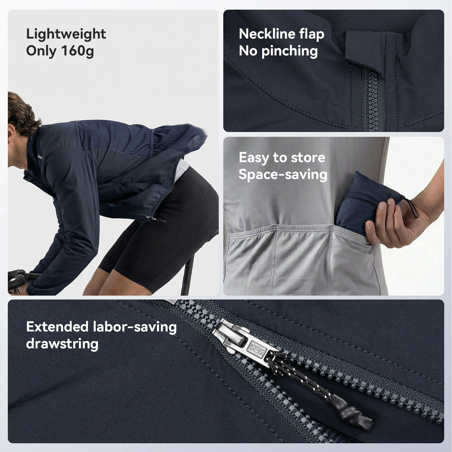 ROCKBROS Sommer-Fahrradjacke, leicht, tragbar, atmungsaktiv – Immagine 6