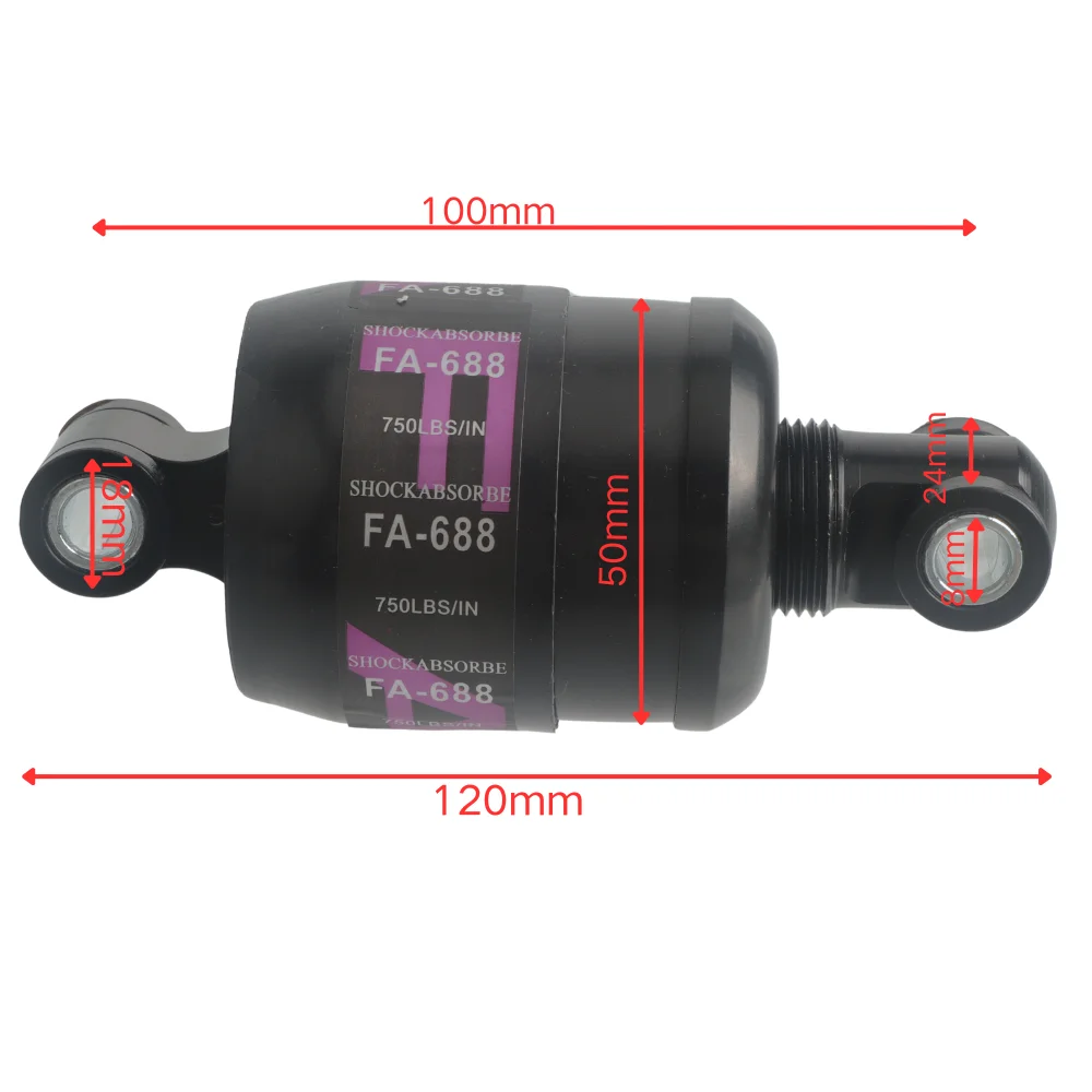 100mm/125mm/150mm MTB Klappfahrrad Feder Mountainbike Hinterradaufhängung Stoßdämpfer Schwarz