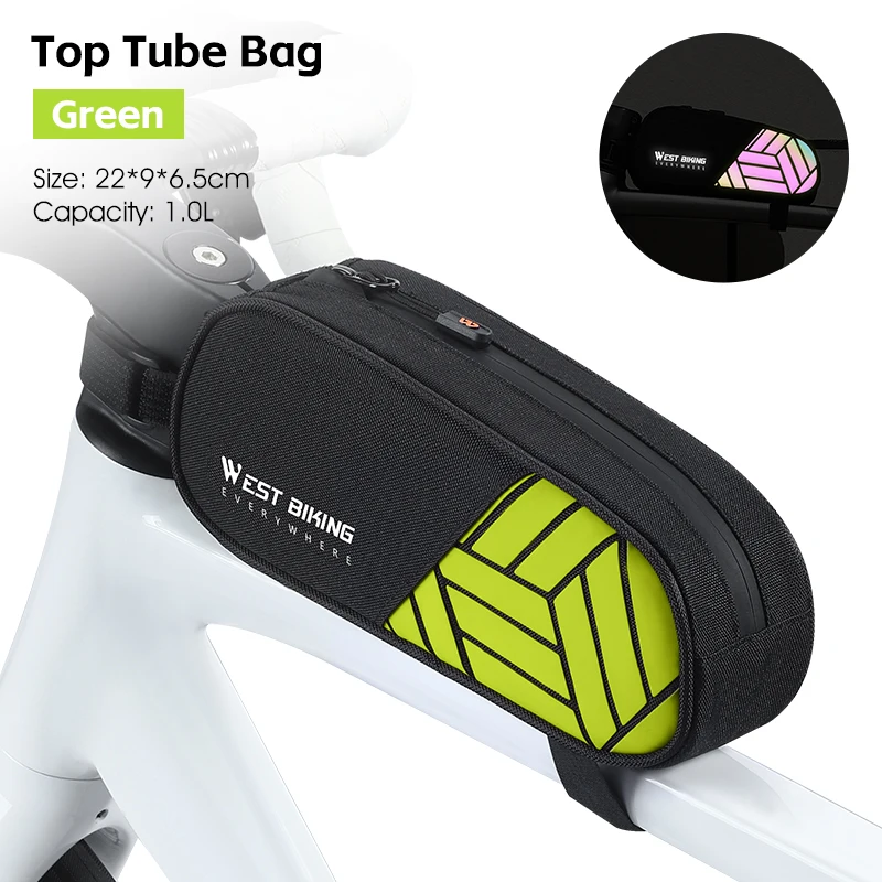 WEST BIKING Fahrrad-Lenkertasche, helle, bunte, reflektierende Fahrradtasche mit Kordelzug, Schultergurte