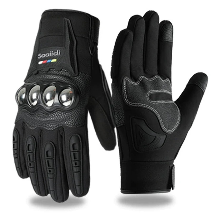 Winter-Motorradhandschuhe, Touchscreens für Herren und Damen, rutschfest, sturzsicher, spritzwassergeschützt
