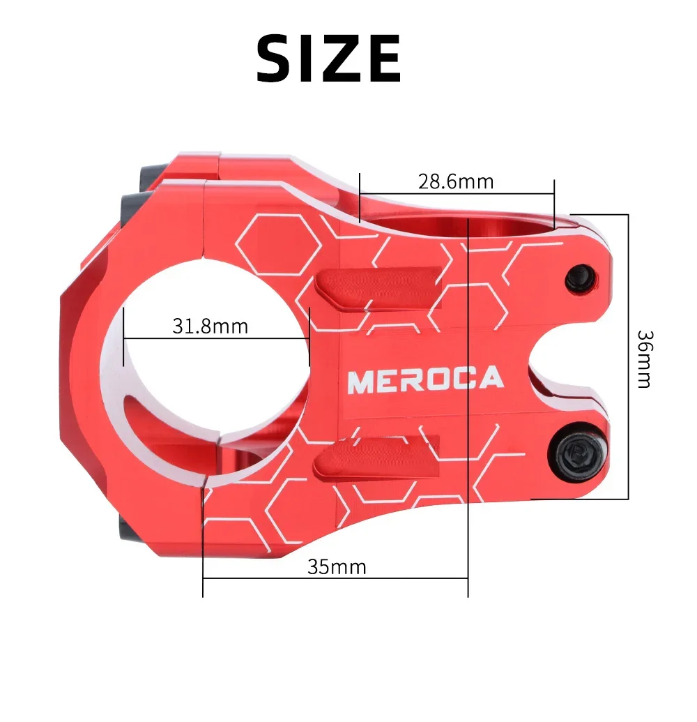 MEROCA MTB-Vorbau 31,8x35mm Hochfester Kurzer Lenkervorbau aus – Image 4