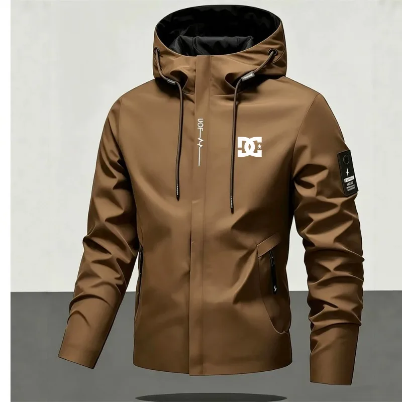 Herren-Fahrradjacke, wasserdicht, leicht, mit Kapuze, bedruckt – Immagine 4