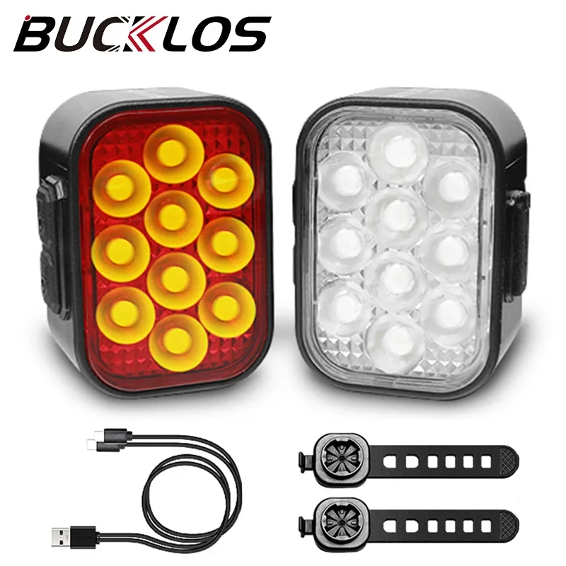 Fahrrad-Scheinwerfer und Rücklicht USB-Aufladbares Set Fahrrad-Vorder- und Rückleuchte LED-Rücklichter