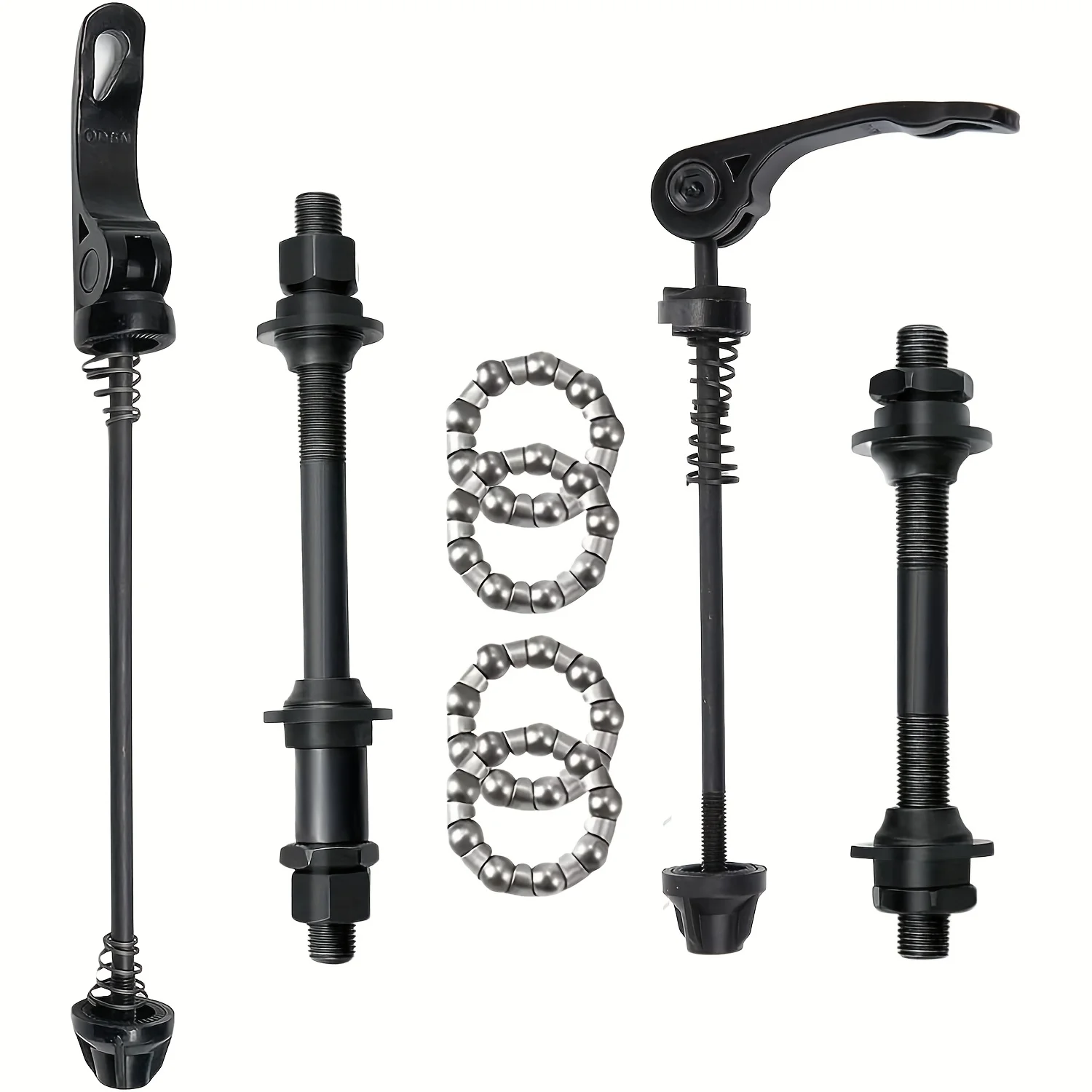 Schnellspann-Radnaben, 25mm Edelstahl-Kugellager, Schwarzes Vorder- und Hinterachsen-Kit für Rennräder