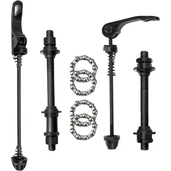Schnellspann-Radnaben, 25mm Edelstahl-Kugellager, Schwarzes Vorder- und Hinterachsen-Kit für Rennräder