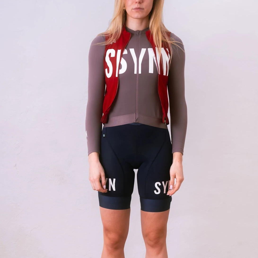 SYN Unisex Schwarze winddichte Weste Reitsport Rennrad reflektierende – Immagine 5