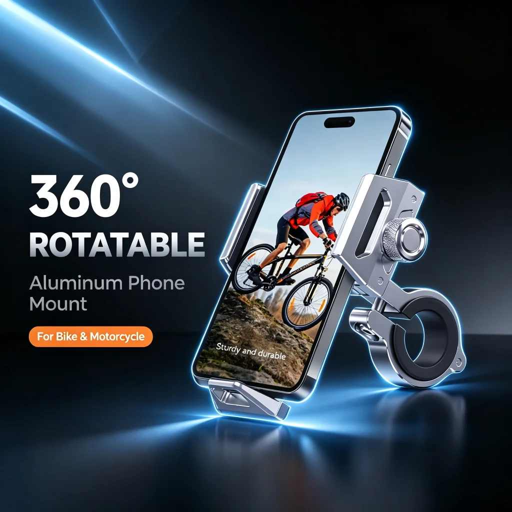 Fahrradlenker-Handyhalterung, Aluminium-Handyhalter für Motorrad, Offroad, Mountainbike und Radfahren