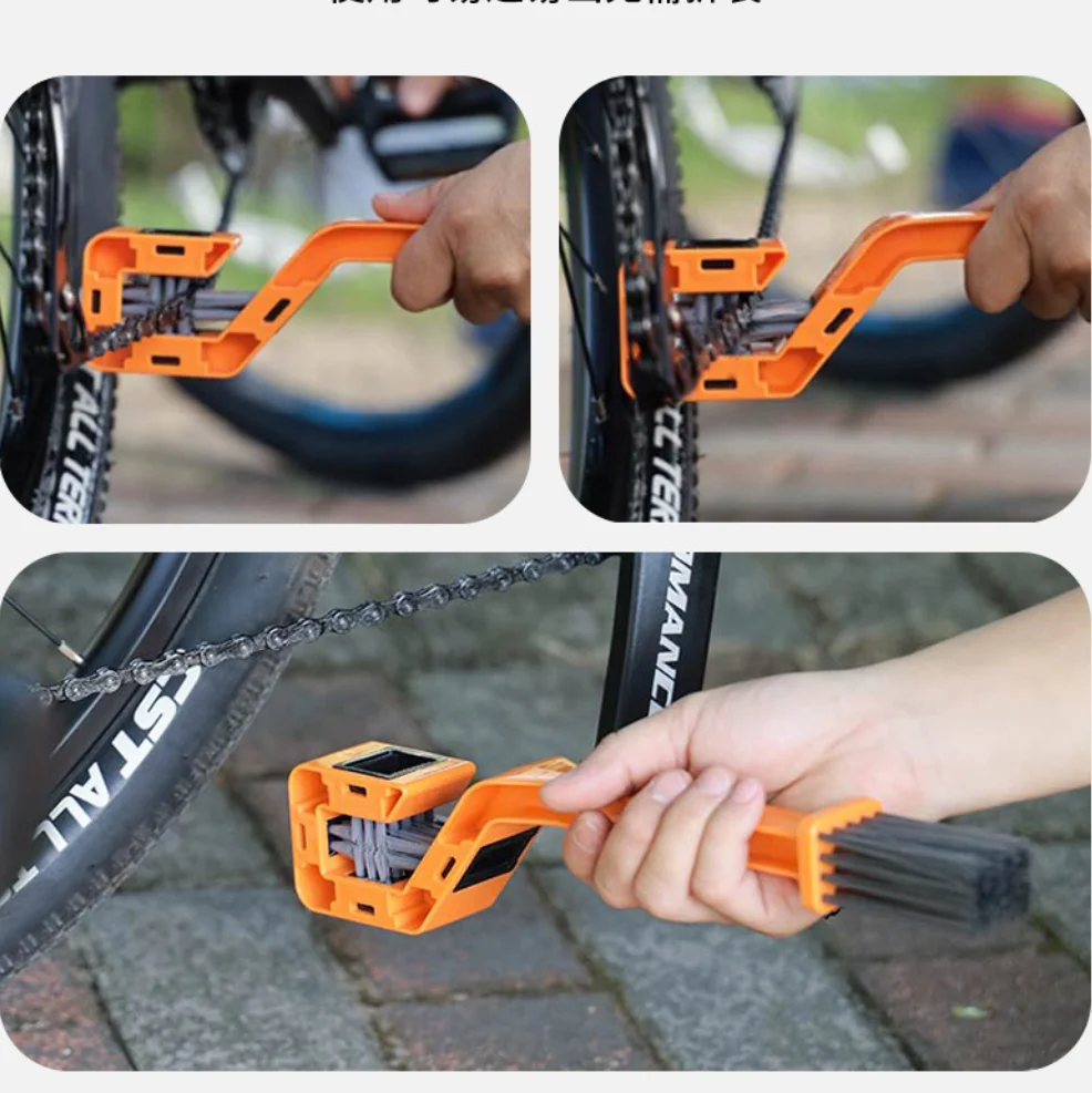 Fahrradketten-Reinigungsbürste Doppelkopf Fahrradketten-Reiniger – Image 5