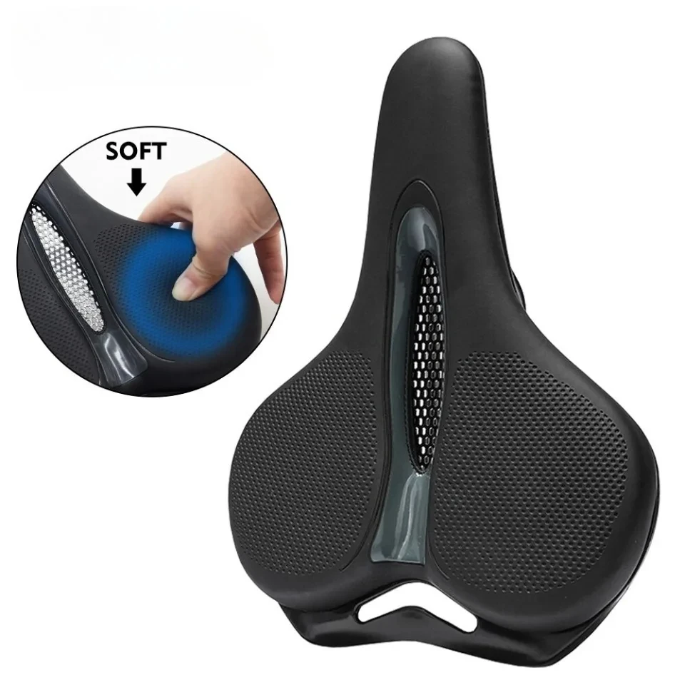 MTB Fahrrad Sattel Atmungsaktive Big Butt Kissen Leder Oberfläche Sitz – Image 4