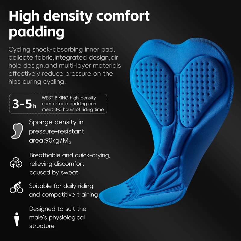 WEST BIKING Sommer-Radhose/Trägerhose, gepolsterte Strumpfhose – Immagine 3