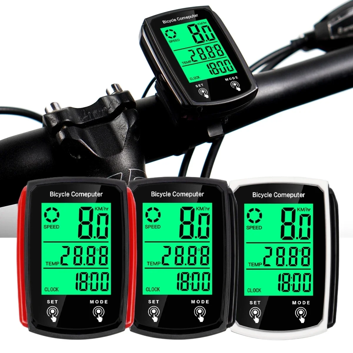 Fahrradcomputer Kabelgebundener Tachometer USB Leuchtender LCD – Image 3