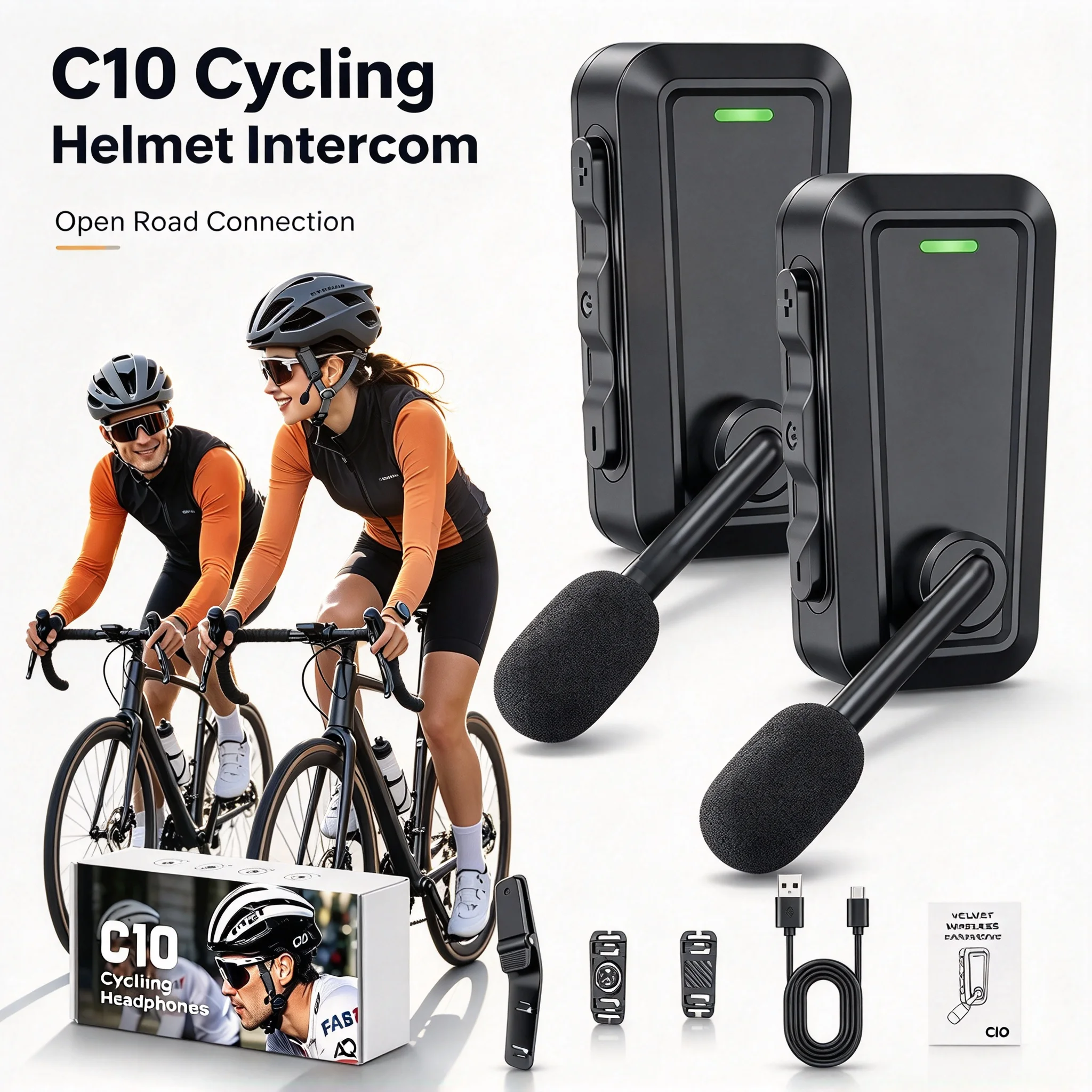 Motorrad-Bluetooth-Helm-Headset C10 520m Walkie-Talkie-Intercom Freisprecheinrichtung Wasserdicht
