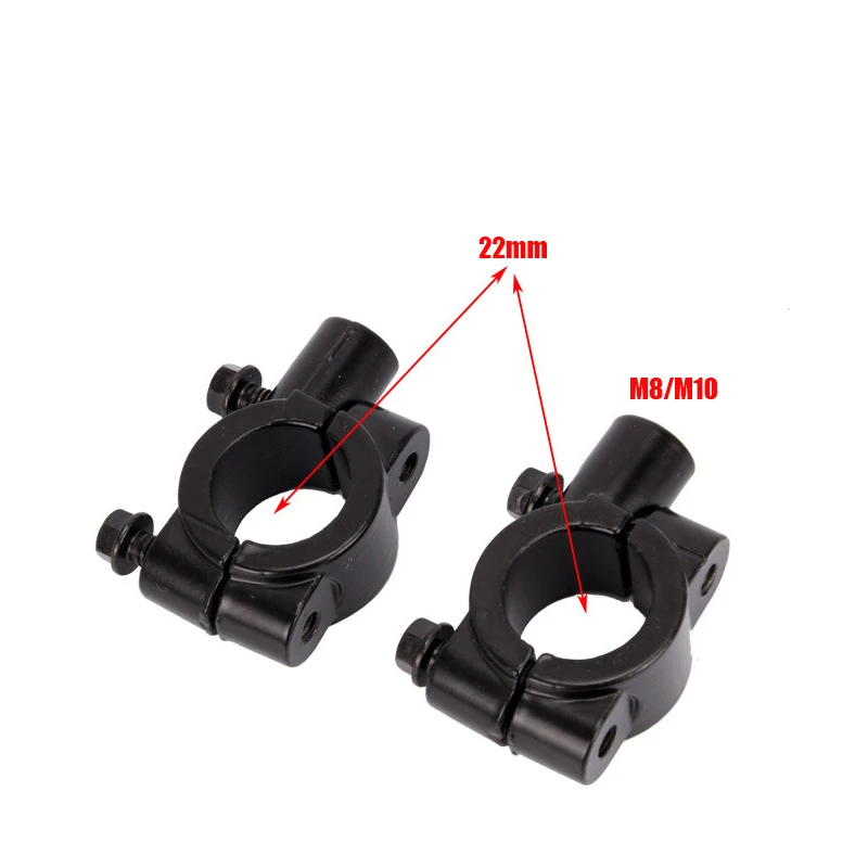 1 Paar Universal 8/10 mm 22 mm Motorrad-Lenkerspiegel Roller E-Bike – Bild 5
