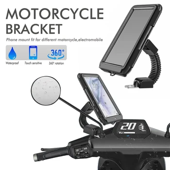 Wasserdichte Fahrrad Telefon Halter Universal Fahrrad Motorrad Lenker Rückspiegel Telefon Halter Radfahren
