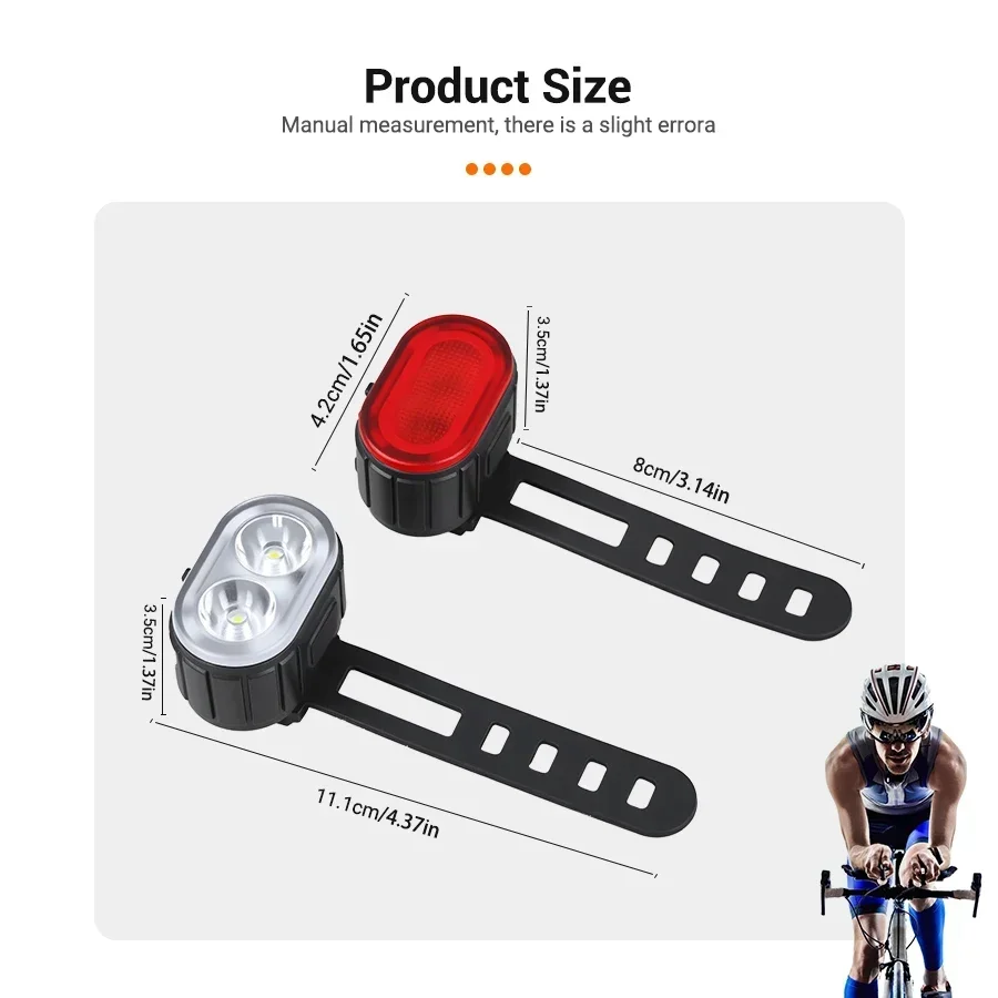Radfahren Fahrrad Vorne Hinten Licht Set Fahrrad USB Ladung – Bild 6