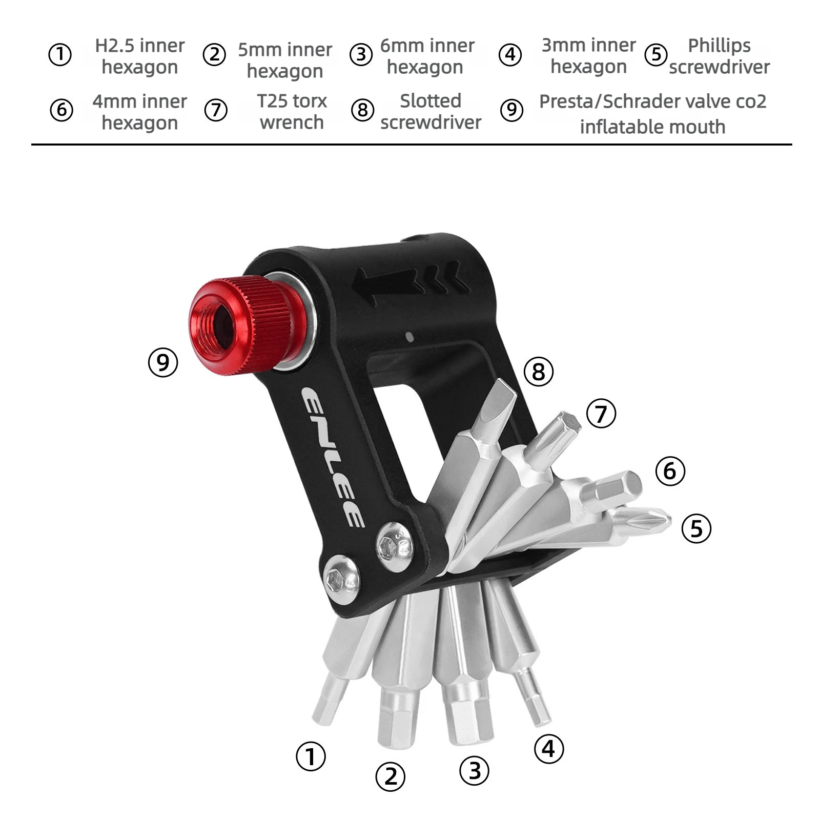 9-in-1-Fahrrad-Multitool, tragbar, zusammenklappbar – Image 5