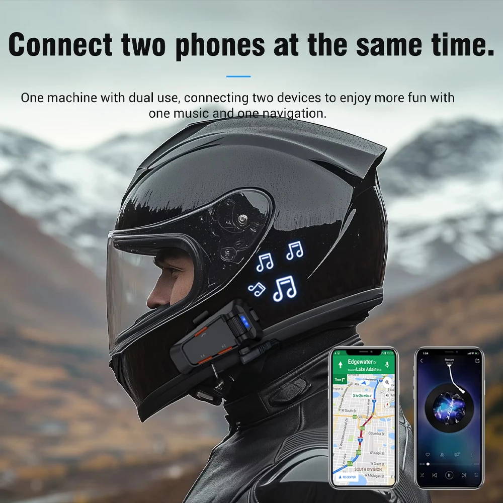 C2 Motorrad-Intercom Helm Bluetooth-Headsets 2-6 Fahrer Intercom – Image 4