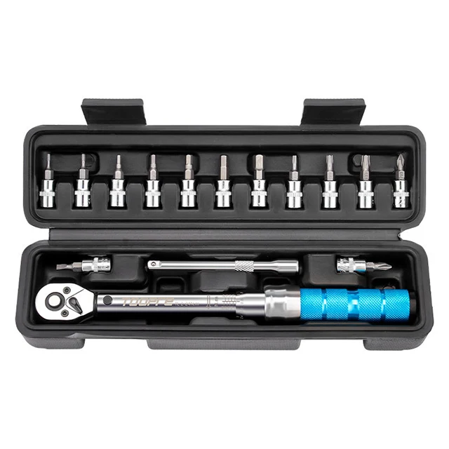 TOOPRE Fahrrad-Multitool-Drehmomentschlüssel-Set, 1/4 Zoll, 2-24 Nm, Doppelskala, Fahrrad-Wartungswerkzeug