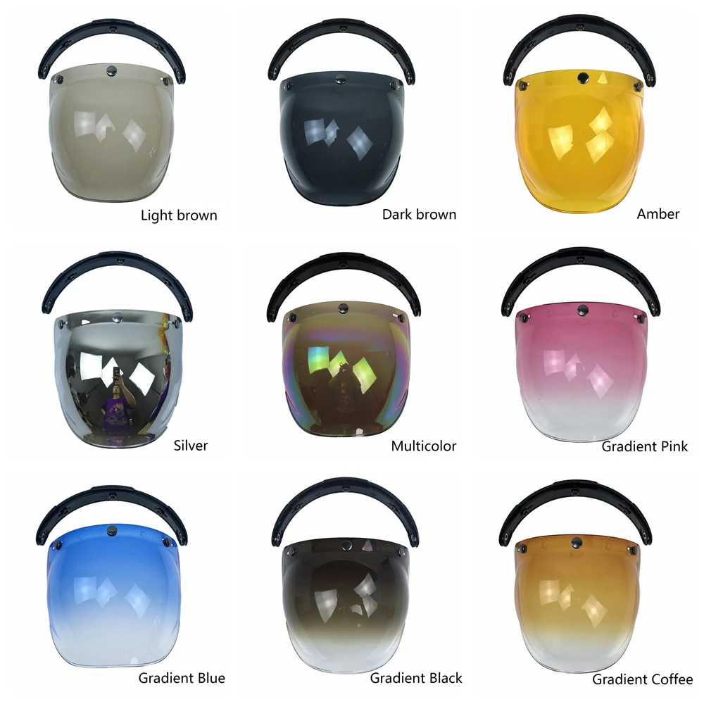 Hot Bubble Helm Visier Mehrfarbig Flip Up Open Face Motorrad Helm – Image 6