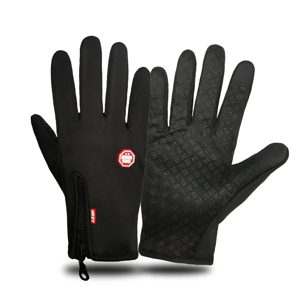 Winter Radfahren Handschuhe Männer Frauen Motorrad Fleece Sport Zipper Herbst Touchscreen Warme
