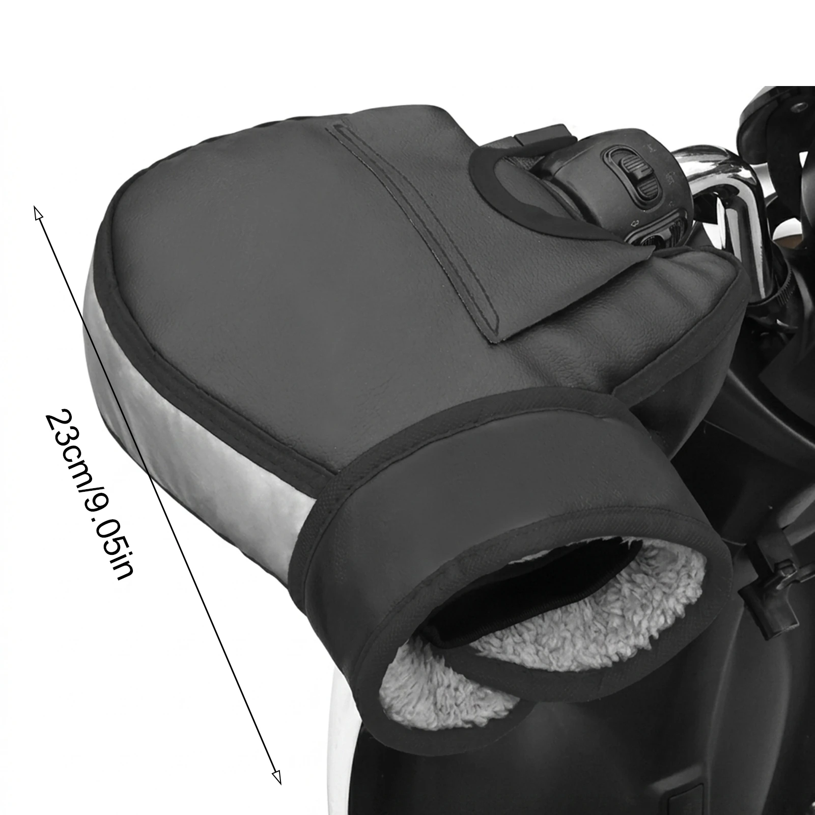 1 Paar Motorrad-Winterhandschuhe, Lenkermuffen, schützende, dicke – Immagine 6