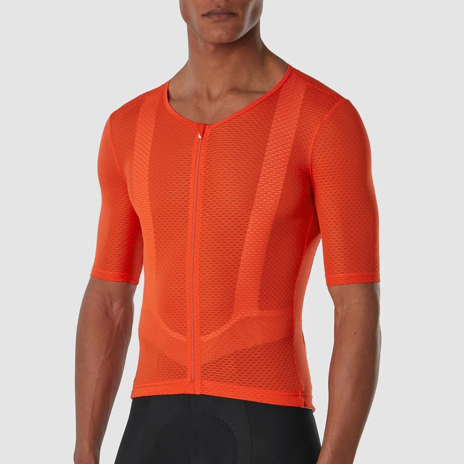 Herren Pro-Radtrikot Kurzarm Slim Fit Rennrad Fahrradshirt Kleidung Mesh Durchgehender Reißverschluss