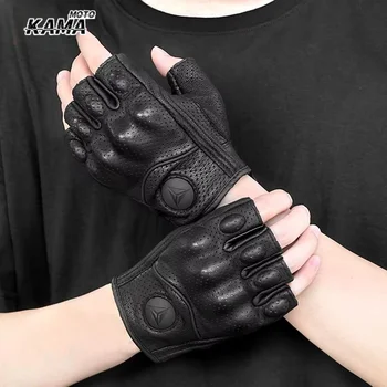 Motorrad-Fingerlose Handschuhe Winter Sommer Motocross Schutzausrüstung Touchscreen-Handschuhe Leder