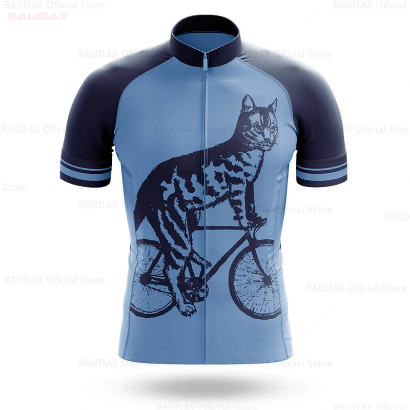 Herren-Radtrikot mit Cartoon-Katzen-Motiv, MTB-Fahrradshirt – Image 5