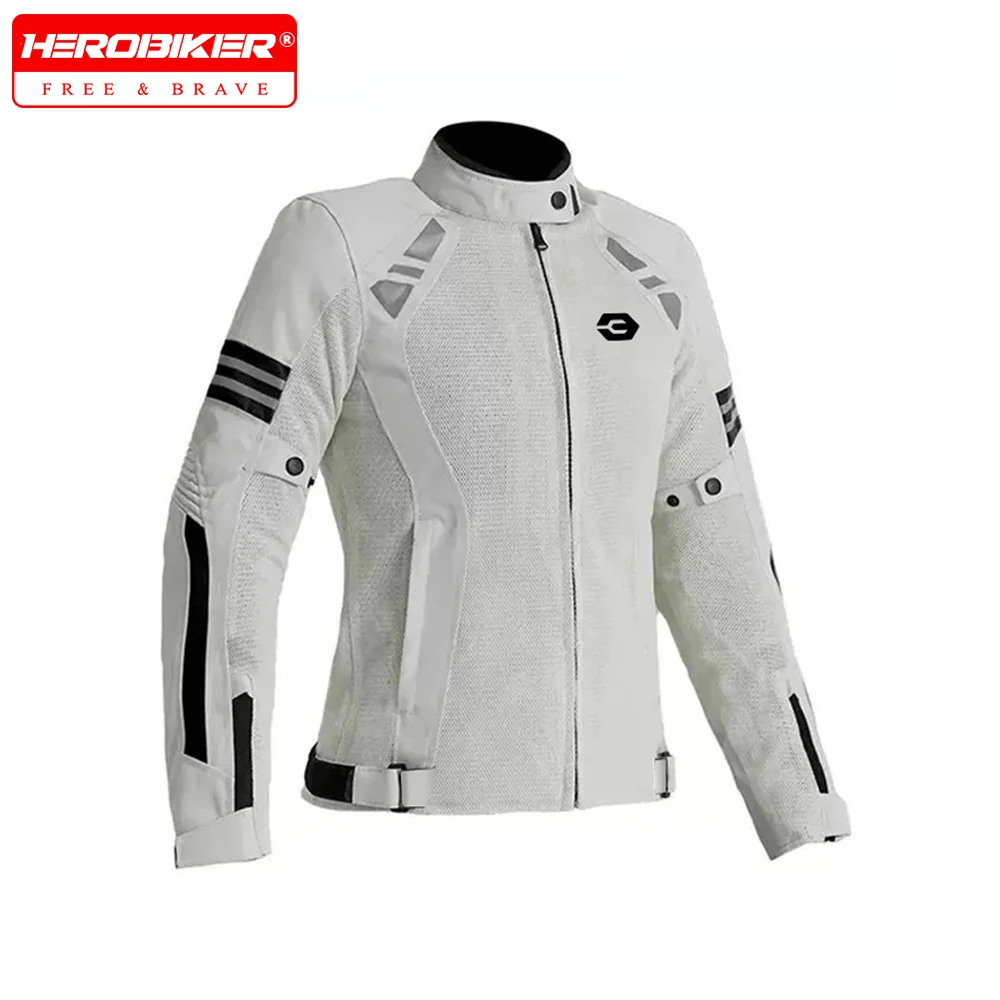 Damen Motorradjacke Sommer Atmungsaktives Mesh Motorrad Reitjacke Winddicht und Anti Drop Motorradjacke Damen