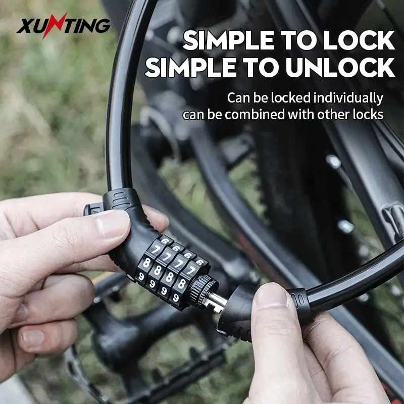 Xunting Bike Kabelschloss, 54 cm, Fahrradschlösser, Kabel, 5 Fuß – Bild 4