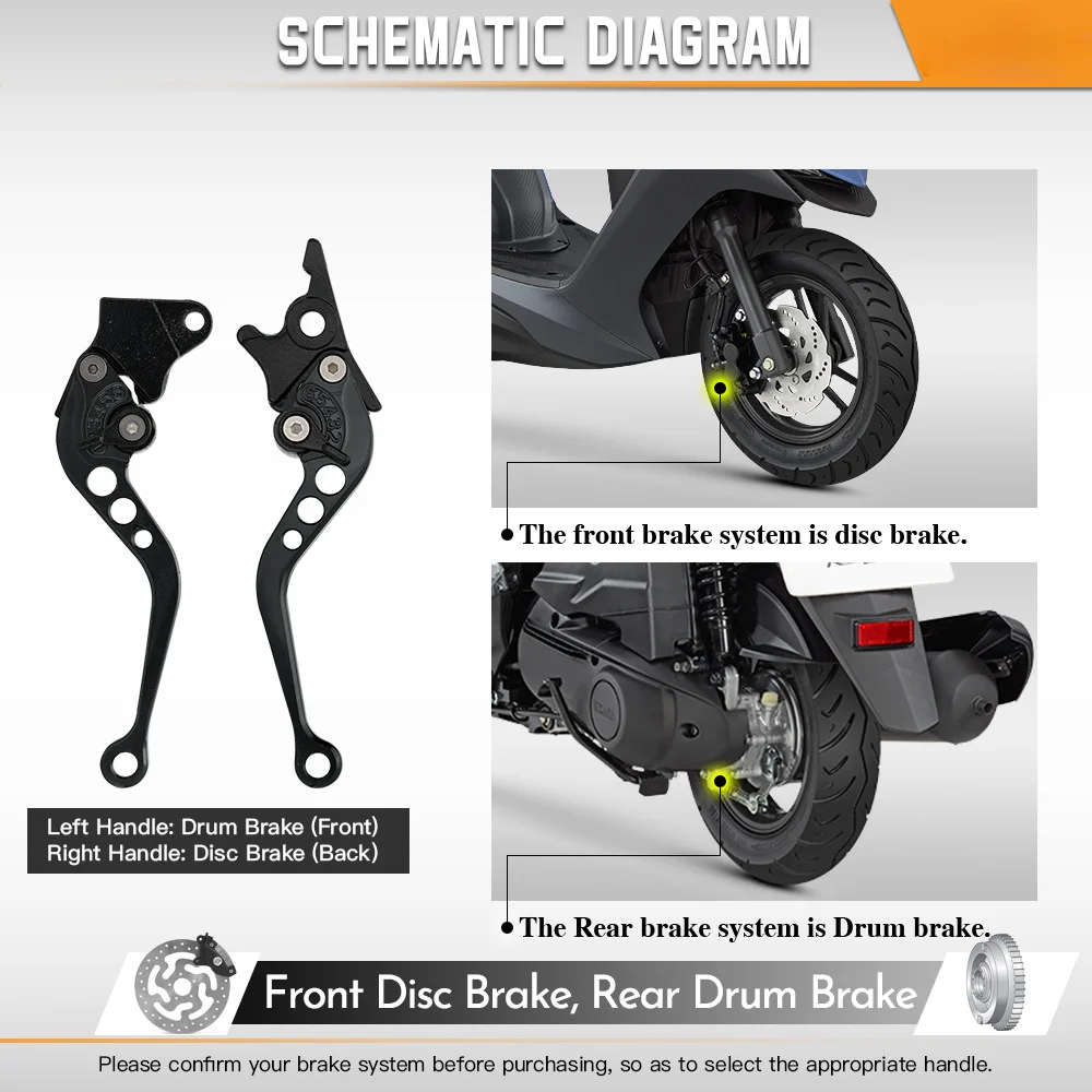 Universelle Motorrad-Bremshebel Motorrad Vordere Scheibenbremse – Bild 2